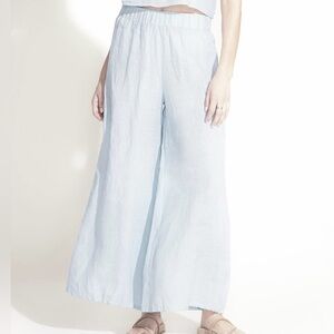 Vitamin A Tallows Wide Leg Linen Pants Powder Blue L
